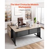 image:imageVEVOR 63 LShaped Executive Desk Large Office Desk with Drawers File Storage Cabinet Detachable 350 LBS Load Capacity Corner Table Easy Assembly Business Furniture Workstation for Home Office63315393157