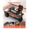 image:imageVEVOR 63 LShaped Executive Desk Large Office Desk with Drawers File Storage Cabinet Detachable 350 LBS Load Capacity Corner Table Easy Assembly Business Furniture Workstation for Home Office787 x 315 x 297 inches
