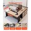 image:imageVEVOR 63 LShaped Executive Desk Large Office Desk with Drawers File Storage Cabinet Detachable 350 LBS Load Capacity Corner Table Easy Assembly Business Furniture Workstation for Home Office63315393157