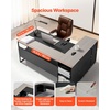 image:imageVEVOR 63 LShaped Executive Desk Large Office Desk with Drawers File Storage Cabinet Detachable 350 LBS Load Capacity Corner Table Easy Assembly Business Furniture Workstation for Home Office7153