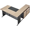 image:imageVEVOR 63 LShaped Executive Desk Large Office Desk with Drawers File Storage Cabinet Detachable 350 LBS Load Capacity Corner Table Easy Assembly Business Furniture Workstation for Home Office63315393157
