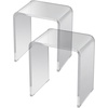 image:imageVEVOR Acrylic Side Table Set of 2 Clear End Table 18mm Thicker 18 H Modern Nightstand Used in Living Room amp Bedroom Bathroom Home Decor for Drink Coffee Snack OnePiece No Assembly RequiredSide Table Set 2