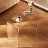 image:imageVEVOR Acrylic Side Table Set of 2 Clear End Table 18mm Thicker 18 H Modern Nightstand Used in Living Room amp Bedroom Bathroom Home Decor for Drink Coffee Snack OnePiece No Assembly RequiredConsole Table