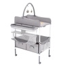 image:imageVEVOR Baby Changing Table Foldable Diaper Change Station with 2 Fabric Drawers Side Basket and Hanging Rod Adjustable Height Changing Table with Lockable Wheels and 2 Star Toys Light Graylight gray