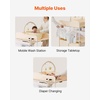 image:imageVEVOR Baby Changing Table Foldable Diaper Change Station with 2 Fabric Drawers Side Basket and Hanging Rod Adjustable Height Changing Table with Lockable Wheels and 2 Star Toys Light GrayBeige