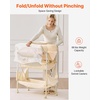 image:imageVEVOR Baby Changing Table Foldable Diaper Change Station with 2 Fabric Drawers Side Basket and Hanging Rod Adjustable Height Changing Table with Lockable Wheels and 2 Star Toys Light GrayBeige