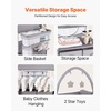 image:imageVEVOR Baby Changing Table Foldable Diaper Change Station with 2 Fabric Drawers Side Basket and Hanging Rod Adjustable Height Changing Table with Lockable Wheels and 2 Star Toys Light Graylight gray