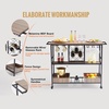 image:imageVEVOR Bar Cart 2 Tiers Home Kitchen Serving Carts Modern Rolling Utility Station on Wheels Drink Beverage Trolley with Mirrored Glass Shelves Wine Rack Glass Holder for Living Dining Room GoldRustic Brown and Black