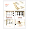 image:imageVEVOR Bar Cart 2 Tiers Home Kitchen Serving Carts Modern Rolling Utility Station on Wheels Drink Beverage Trolley with Mirrored Glass Shelves Wine Rack Glass Holder for Living Dining Room GoldGold