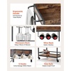 image:imageVEVOR Bar Cart 2 Tiers Home Kitchen Serving Carts Modern Rolling Utility Station on Wheels Drink Beverage Trolley with Mirrored Glass Shelves Wine Rack Glass Holder for Living Dining Room GoldRustic Brown and Black