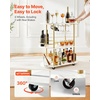 image:imageVEVOR Bar Cart 2 Tiers Home Kitchen Serving Carts Modern Rolling Utility Station on Wheels Drink Beverage Trolley with Mirrored Glass Shelves Wine Rack Glass Holder for Living Dining Room GoldGold