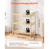 image:imageVEVOR Bar Cart 2 Tiers Home Kitchen Serving Carts Modern Rolling Utility Station on Wheels Drink Beverage Trolley with Mirrored Glass Shelves Wine Rack Glass Holder for Living Dining Room GoldGold