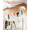 image:imageVEVOR Bar Cart 2 Tiers Home Kitchen Serving Carts Modern Rolling Utility Station on Wheels Drink Beverage Trolley with Mirrored Glass Shelves Wine Rack Glass Holder for Living Dining Room GoldGold