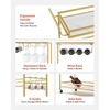 image:imageVEVOR Bar Cart 2 Tiers Home Kitchen Serving Carts Modern Rolling Utility Station on Wheels Drink Beverage Trolley with Mirrored Glass Shelves Wine Rack Glass Holder for Living Dining Room GoldGold