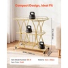 image:imageVEVOR Bar Cart 2 Tiers Home Kitchen Serving Carts Modern Rolling Utility Station on Wheels Drink Beverage Trolley with Mirrored Glass Shelves Wine Rack Glass Holder for Living Dining Room GoldGold