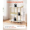 image:imageVEVOR Bar Cart 2 Tiers Home Kitchen Serving Carts Modern Rolling Utility Station on Wheels Drink Beverage Trolley with Mirrored Glass Shelves Wine Rack Glass Holder for Living Dining Room GoldGold