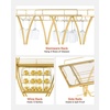 image:imageVEVOR Bar Cart 2 Tiers Home Kitchen Serving Carts Modern Rolling Utility Station on Wheels Drink Beverage Trolley with Mirrored Glass Shelves Wine Rack Glass Holder for Living Dining Room GoldGold