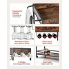 image:imageVEVOR Bar Cart 2 Tiers Home Kitchen Serving Carts Modern Rolling Utility Station on Wheels Drink Beverage Trolley with Mirrored Glass Shelves Wine Rack Glass Holder for Living Dining Room GoldRustic Brown and Black