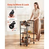 image:imageVEVOR Bar Cart 2 Tiers Home Kitchen Serving Carts Modern Rolling Utility Station on Wheels Drink Beverage Trolley with Mirrored Glass Shelves Wine Rack Glass Holder for Living Dining Room GoldRustic Brown and Black