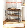 image:imageVEVOR Bar Cart 2 Tiers Home Kitchen Serving Carts Modern Rolling Utility Station on Wheels Drink Beverage Trolley with Mirrored Glass Shelves Wine Rack Glass Holder for Living Dining Room GoldRustic Brown and Black