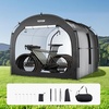 image:imageVEVOR Bike Storage Tent 5 Bikes Outdoor Spacious Bike Storage Tent with Ventilated Window Waterproof FanShaped Bike Tent with High Strength Fiberglass amp Dual Zippers Fit for BicycleBlack Cabinshaped  XXL for 45 Bikes