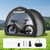 image:imageVEVOR Bike Storage Tent 5 Bikes Outdoor Spacious Bike Storage Tent with Ventilated Window Waterproof FanShaped Bike Tent with High Strength Fiberglass amp Dual Zippers Fit for BicycleBlack Cabinshaped  XXL for 45 Bikes w 2 Doors