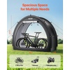 image:imageVEVOR Bike Storage Tent 5 Bikes Outdoor Spacious Bike Storage Tent with Ventilated Window Waterproof FanShaped Bike Tent with High Strength Fiberglass amp Dual Zippers Fit for BicycleBlack Curved top  XXXL for 56 Bikes w 2 Doors