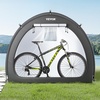 image:imageVEVOR Bike Storage Tent 5 Bikes Outdoor Spacious Bike Storage Tent with Ventilated Window Waterproof FanShaped Bike Tent with High Strength Fiberglass amp Dual Zippers Fit for BicycleBlack Curved top  XL for 34 Bikes
