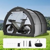 image:imageVEVOR Bike Storage Tent 5 Bikes Outdoor Spacious Bike Storage Tent with Ventilated Window Waterproof FanShaped Bike Tent with High Strength Fiberglass amp Dual Zippers Fit for BicycleBlack Curved top  XXL for 45 Bikes