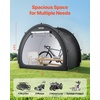 image:imageVEVOR Bike Tent 4 to 5 Bikes Outdoor Spacious Bike Storage Tent with Ventilated Window Waterproof FanShaped Bike Tent with High Strength Fiberglass amp Double Door Fit for BicycleBlack Cabinshaped  XXL for 45 Bikes w 2 Doors