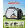 image:imageVEVOR Bike Tent 4 to 5 Bikes Outdoor Spacious Bike Storage Tent with Ventilated Window Waterproof FanShaped Bike Tent with High Strength Fiberglass amp Double Door Fit for BicycleBlack Cabinshaped  XXL for 45 Bikes