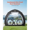 image:imageVEVOR Bike Tent 4 to 5 Bikes Outdoor Spacious Bike Storage Tent with Ventilated Window Waterproof FanShaped Bike Tent with High Strength Fiberglass amp Double Door Fit for BicycleBlack Curved top  XXXL for 56 Bikes w 2 Doors