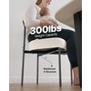 image:imageVEVOR Boucle Dining Chairs Set of 4 Mid Century Modern Sherpa Accent Chairs Upholstered Side Chair for Dining Room SpaceSaving White Kitchen Chair with Curved Backrest and Black Metal LegsSet of 2