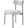 image:imageVEVOR Boucle Dining Chairs Set of 4 Mid Century Modern Sherpa Accent Chairs Upholstered Side Chair for Dining Room SpaceSaving White Kitchen Chair with Curved Backrest and Black Metal LegsSet of 2