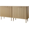 image:imageVEVOR Buffet Cabinet Sideboard Cabinet with 2Tier Storage Coffee Bar Cabinet with Adjustable Shelves Fluted Sideboard Buffet for Hallway Entryway Living Room or Kitchen Oak2pcsOak