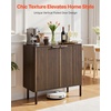 image:imageVEVOR Buffet Cabinet Sideboard Cabinet with 2Tier Storage Coffee Bar Cabinet with Adjustable Shelves Fluted Sideboard Buffet for Hallway Entryway Living Room or Kitchen Oak2pcsWalnut