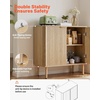 image:imageVEVOR Buffet Cabinet Sideboard Cabinet with 2Tier Storage Coffee Bar Cabinet with Adjustable Shelves Fluted Sideboard Buffet for Hallway Entryway Living Room or Kitchen Oak2pcsOak