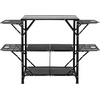 image:imageVEVOR Camping Kitchen Table Aluminum Folding Portable Outdoor Cook Station with 4 Iron Side 2 Shelves amp Carrying Bag Quick Installation for Picnic BBQ Beach TravelingBlack