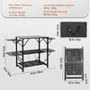 image:imageVEVOR Camping Kitchen Table Aluminum Folding Portable Outdoor Cook Station with 4 Iron Side 2 Shelves amp Carrying Bag Quick Installation for Picnic BBQ Beach TravelingBlack