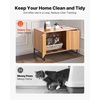 image:imageVEVOR Cat Litter Box Enclosure Furniture 276 in Hidden Litter Box Cabinet with Metal Legs amp Handle Modern Style Cat Washroom House End Table Fit Most of Litterbox for Bedroom Living RoomNatural wood colour