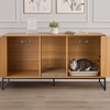 image:imageVEVOR Cat Litter Box Enclosure Furniture 276 in Hidden Litter Box Cabinet with Metal Legs amp Handle Modern Style Cat Washroom House End Table Fit Most of Litterbox for Bedroom Living RoomNatural wood colour