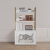 image:imageVEVOR Cat Litter Box Enclosure Furniture 276 in Hidden Litter Box Cabinet with Metal Legs amp Handle Modern Style Cat Washroom House End Table Fit Most of Litterbox for Bedroom Living RoomWhite