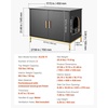 image:imageVEVOR Cat Litter Box Enclosure Furniture 276 in Hidden Litter Box Cabinet with Metal Legs amp Handle Modern Style Cat Washroom House End Table Fit Most of Litterbox for Bedroom Living RoomBlack