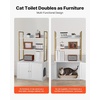 image:imageVEVOR Cat Litter Box Enclosure Furniture 276 in Hidden Litter Box Cabinet with Metal Legs amp Handle Modern Style Cat Washroom House End Table Fit Most of Litterbox for Bedroom Living RoomWhite