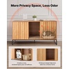 image:imageVEVOR Cat Litter Box Enclosure Furniture 276 in Hidden Litter Box Cabinet with Metal Legs amp Handle Modern Style Cat Washroom House End Table Fit Most of Litterbox for Bedroom Living RoomNatural wood colour