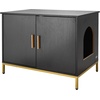 image:imageVEVOR Cat Litter Box Enclosure Furniture 276 in Hidden Litter Box Cabinet with Metal Legs amp Handle Modern Style Cat Washroom House End Table Fit Most of Litterbox for Bedroom Living RoomBlack