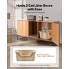 image:imageVEVOR Cat Litter Box Enclosure Furniture 276 in Hidden Litter Box Cabinet with Metal Legs amp Handle Modern Style Cat Washroom House End Table Fit Most of Litterbox for Bedroom Living RoomNatural wood colour