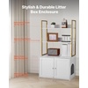 image:imageVEVOR Cat Litter Box Enclosure Furniture 276 in Hidden Litter Box Cabinet with Metal Legs amp Handle Modern Style Cat Washroom House End Table Fit Most of Litterbox for Bedroom Living RoomWhite