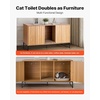 image:imageVEVOR Cat Litter Box Enclosure Furniture 276 in Hidden Litter Box Cabinet with Metal Legs amp Handle Modern Style Cat Washroom House End Table Fit Most of Litterbox for Bedroom Living RoomNatural wood colour