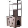 image:imageVEVOR Cat Litter Box Enclosure Furniture 276 in Hidden Litter Box Cabinet with Metal Legs amp Handle Modern Style Cat Washroom House End Table Fit Most of Litterbox for Bedroom Living RoomGrey
